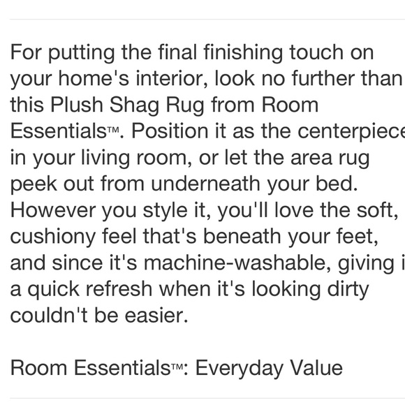 ROOM ESSENTIALS NWT washable plush shag accent rug -cream -4x5’6” - Picture 5 of 6